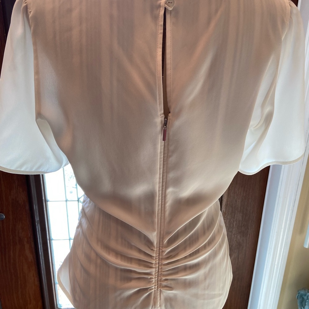 Rag & Bone Runched Ruffle Off White Blouse size 6 - Picture 8 of 16